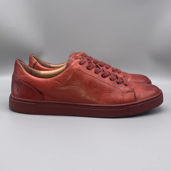Frye Shoes - Frye Women's Red Clay Ivy Low Leather Lace-Up Sneaker Shoes   -   Size:  9M